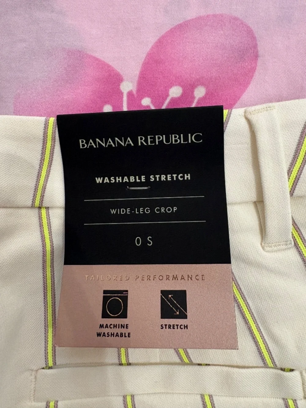 Banana Republic High Rise Wide Leg Crop Pants 0S NWT Striped